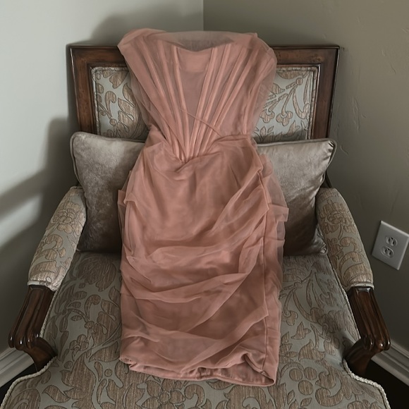 House of CB Blush/Nude Tulle Corset Dress - Picture 4 of 6